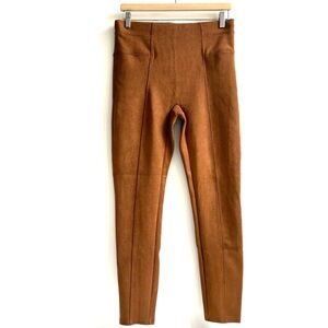 Spanx Faux Suede Leggings Pants in Rich Caramel Size Large